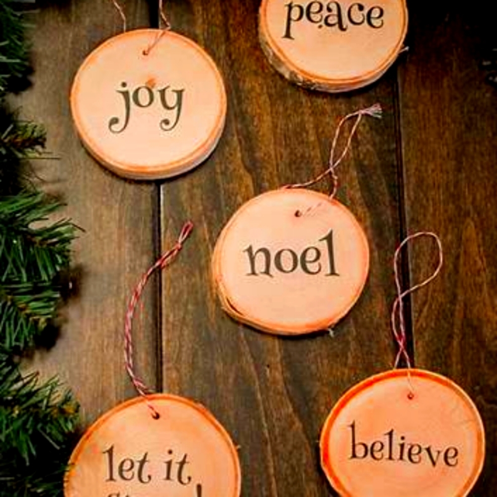 Set of 4 handmade tree ornaments